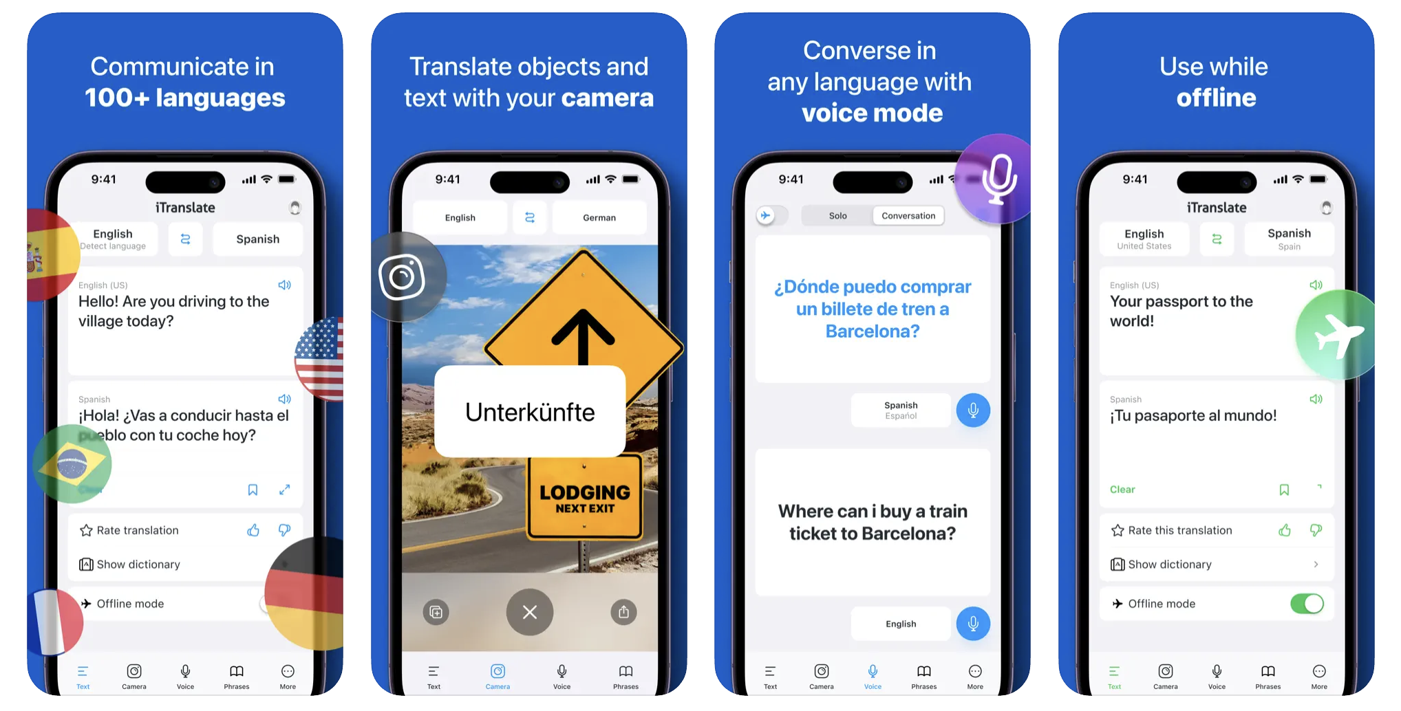 ITranslate application de voyage pour traduire des langues